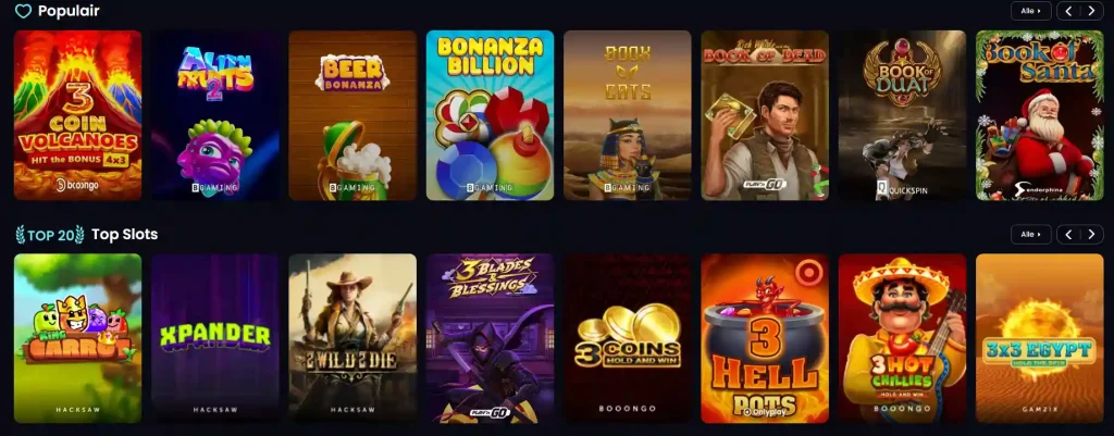 MegaBet Casino populaire en top slots overzicht met verschillende providers